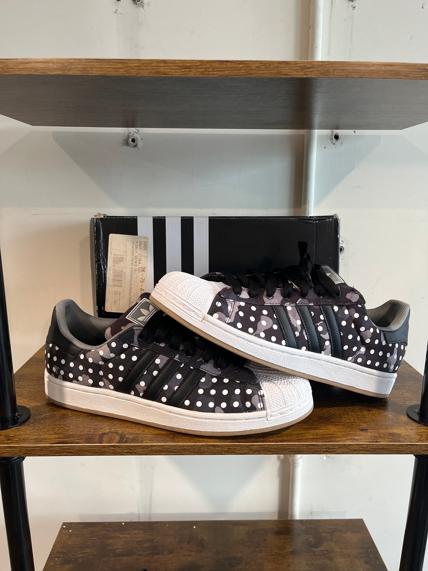 Adidas Shell Toe Black Polka Dots