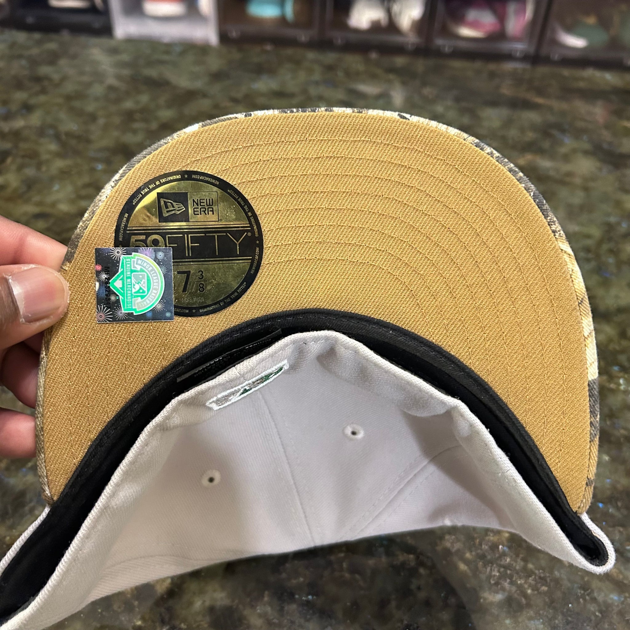 Bison x teal tree camo fitted caps