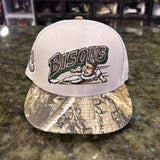 Bison x teal tree camo fitted caps