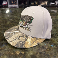 Bison x teal tree camo fitted caps