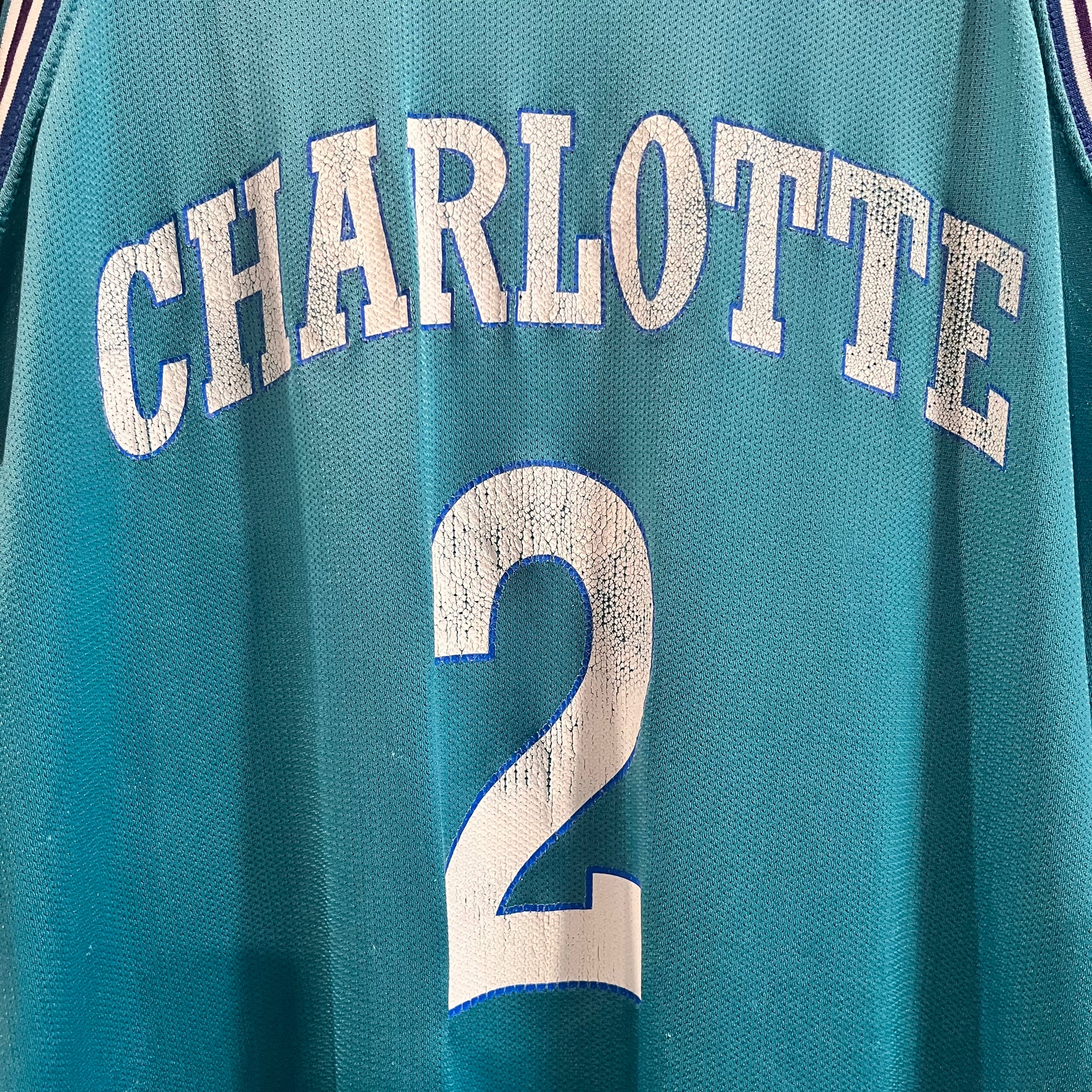 1990s Champion Larry Johnson Charlotte Hornets Basketball Jersey
