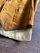 1970s Chris Line Originals by Clifton’s Inc Sherpa Lined Leather Vest