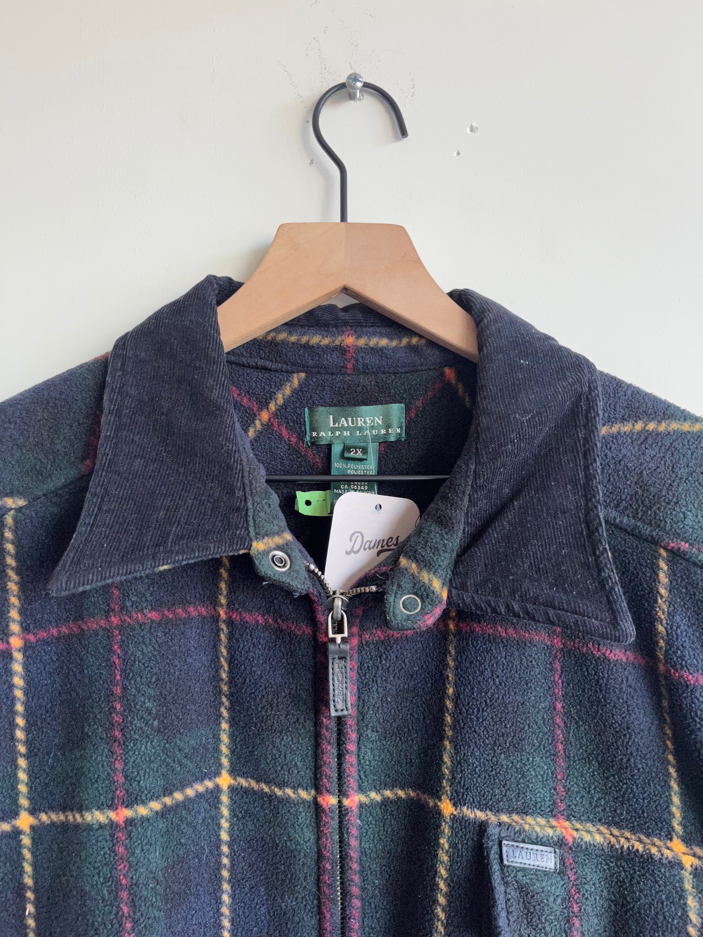 Women’s Lauren Ralph Lauren Black Watch Tartan Plaid Flannel Full Zip Coat